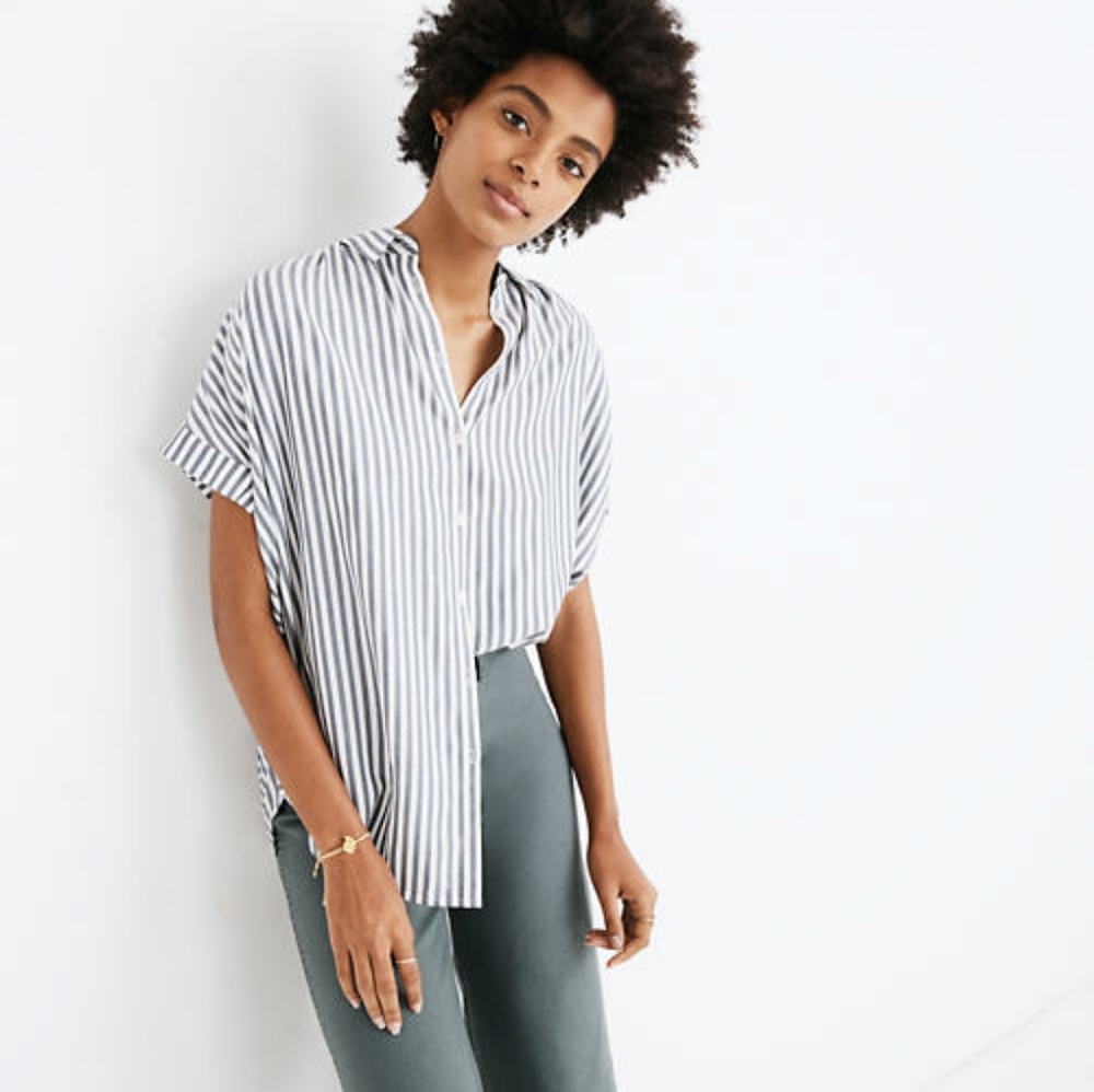Madewell Central Shirt in Ballard Stripe Size S
